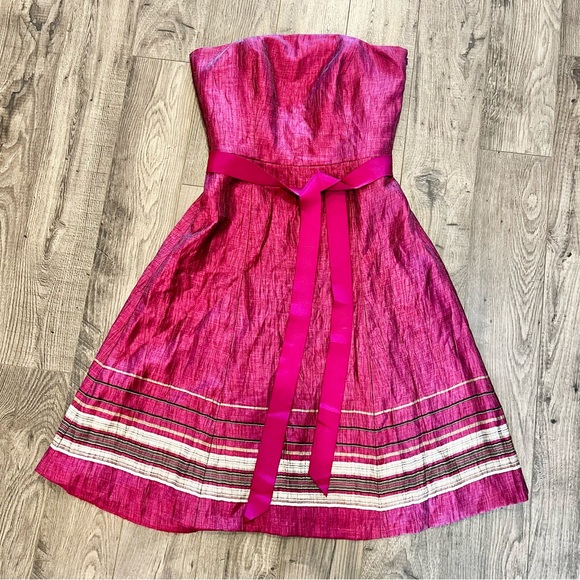 LOFT Pink Strapless Sundress Cocktail - Picture 1 of 10